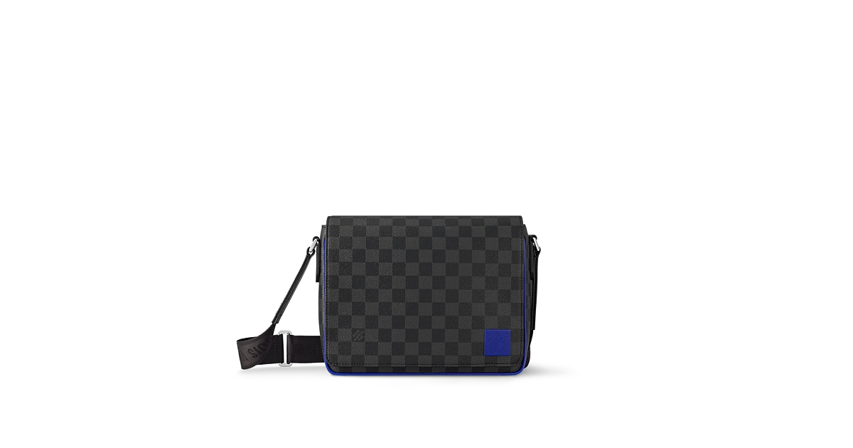 Sac messenger District Toile Damier Graphite Sacs Homme de luxe