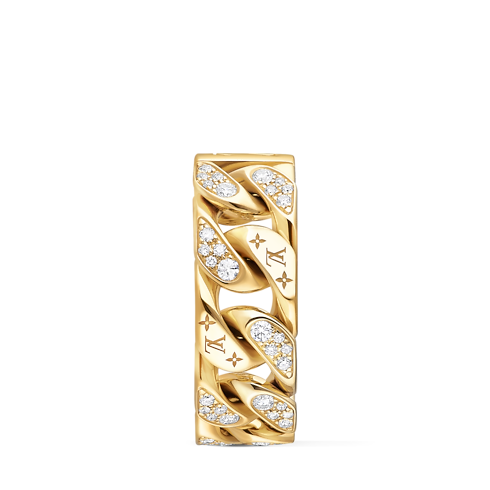 Bague Cuban Chain, or jaune et diamants Les Extraordinaires Joaillerie Bagues | LOUIS VUITTON (Zoom produit)