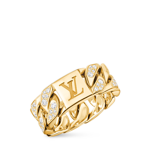 Bague Cuban Chain, or jaune et diamants Les Extraordinaires Joaillerie Bagues | LOUIS VUITTON (Zoom produit)