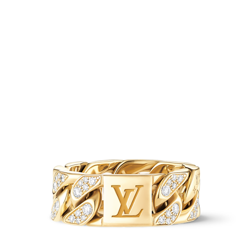 Bague Cuban Chain, or jaune et diamants Les Extraordinaires Joaillerie Bagues | LOUIS VUITTON (Zoom produit)