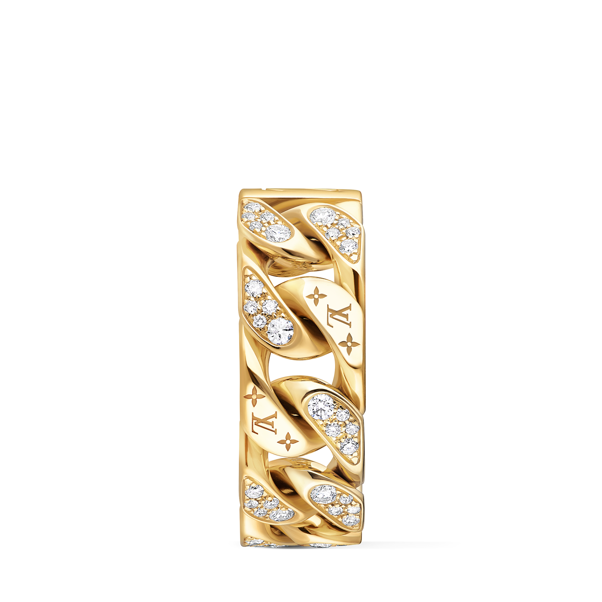 Bague Cuban Chain, or jaune et diamants  Les Extraordinaires Joaillerie Bagues | LOUIS VUITTON (Zoom produit)