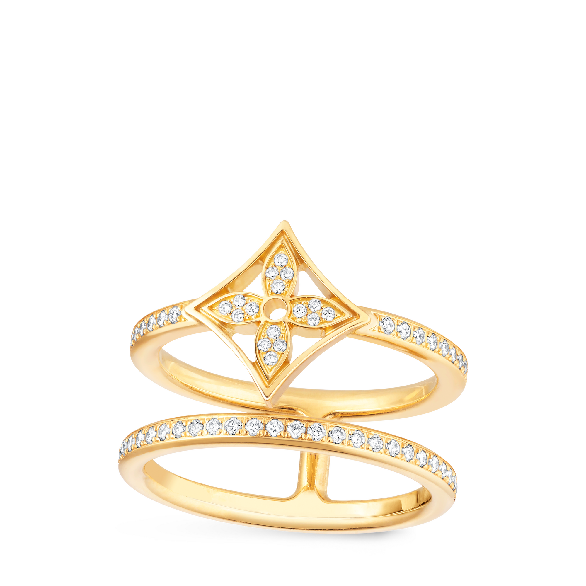 Bague deux rangs Idylle Blossom, or jaune et diamants  Joaillerie Catégories Toute la joaillerie | LOUIS VUITTON (Zoom produit)