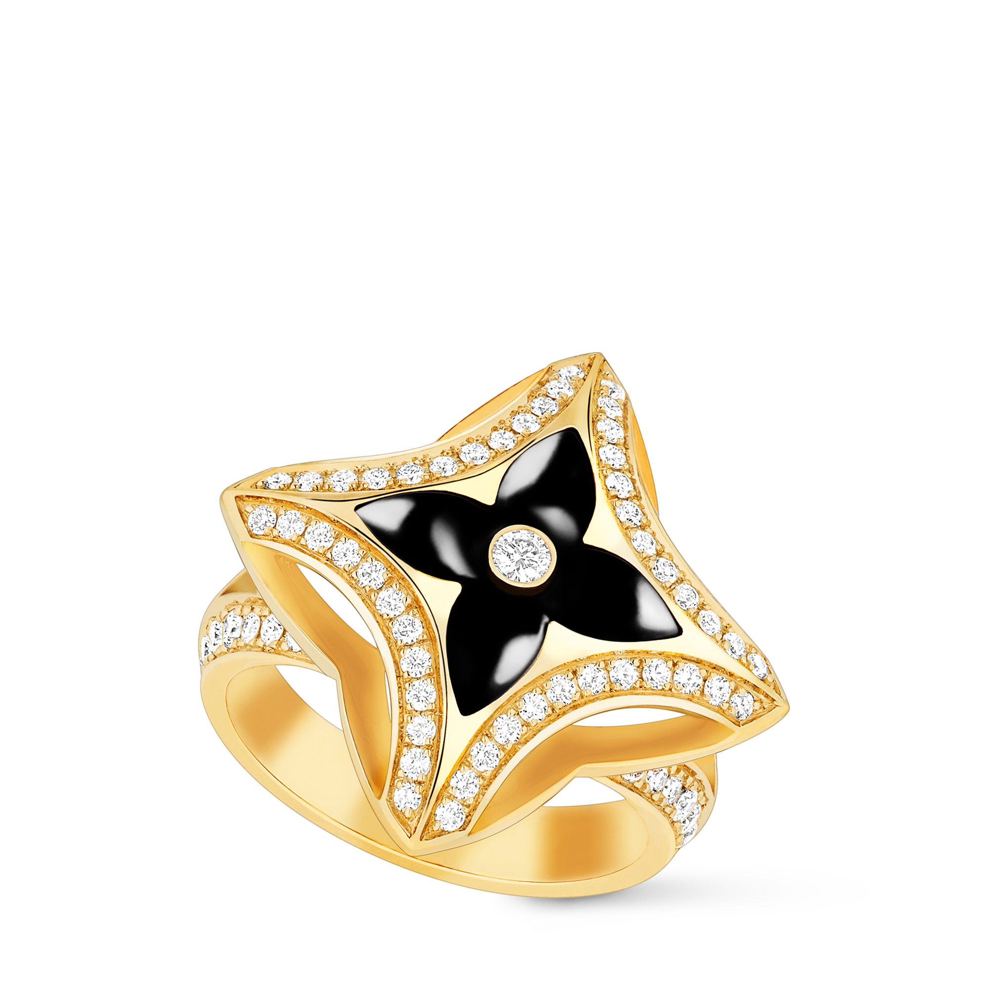 Bague Ever Blossom, or jaune, onyx et diamants  Joaillerie Catégories Toute la joaillerie | LOUIS VUITTON (Zoom produit)