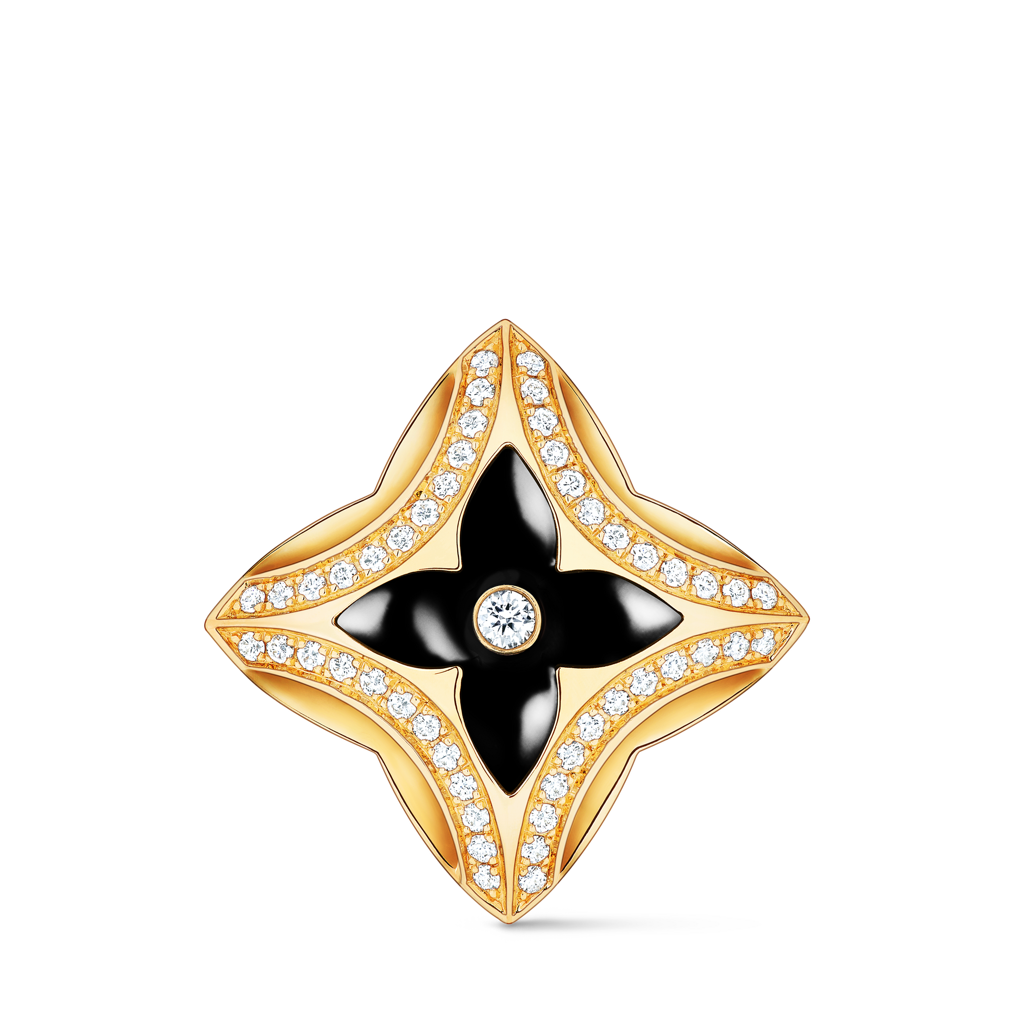 Bague Ever Blossom, or jaune, onyx et diamants  Joaillerie Catégories Toute la joaillerie | LOUIS VUITTON (Zoom produit)