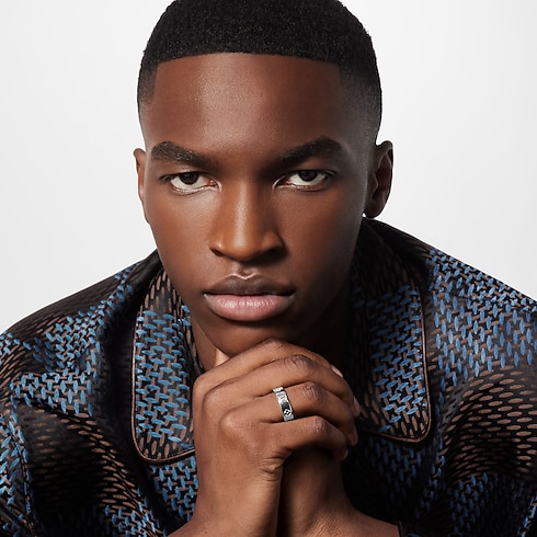 Bague fine LV Mosaic S00 Homme Bijoux Bagues | LOUIS VUITTON (Zoom produit)