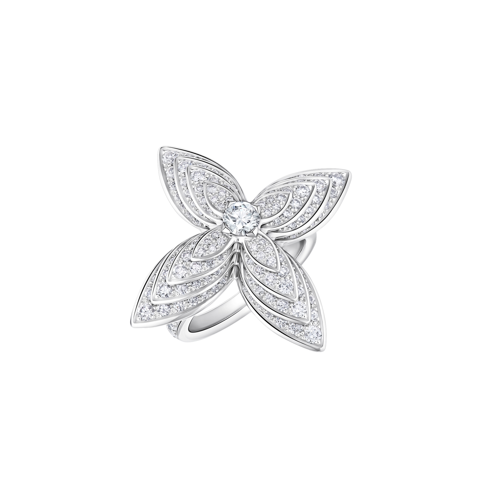 Bague Idylle Blossom, or blanc et diamants  Les Extraordinaires Joaillerie Bagues | LOUIS VUITTON (Zoom produit)
