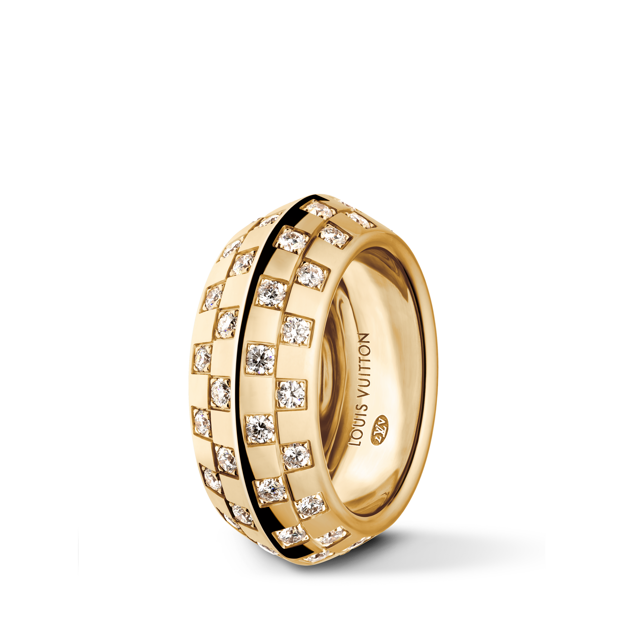 Bague Le Damier de Louis Vuitton, or jaune et diamants  Joaillerie Catégories Bagues | LOUIS VUITTON (Zoom produit)