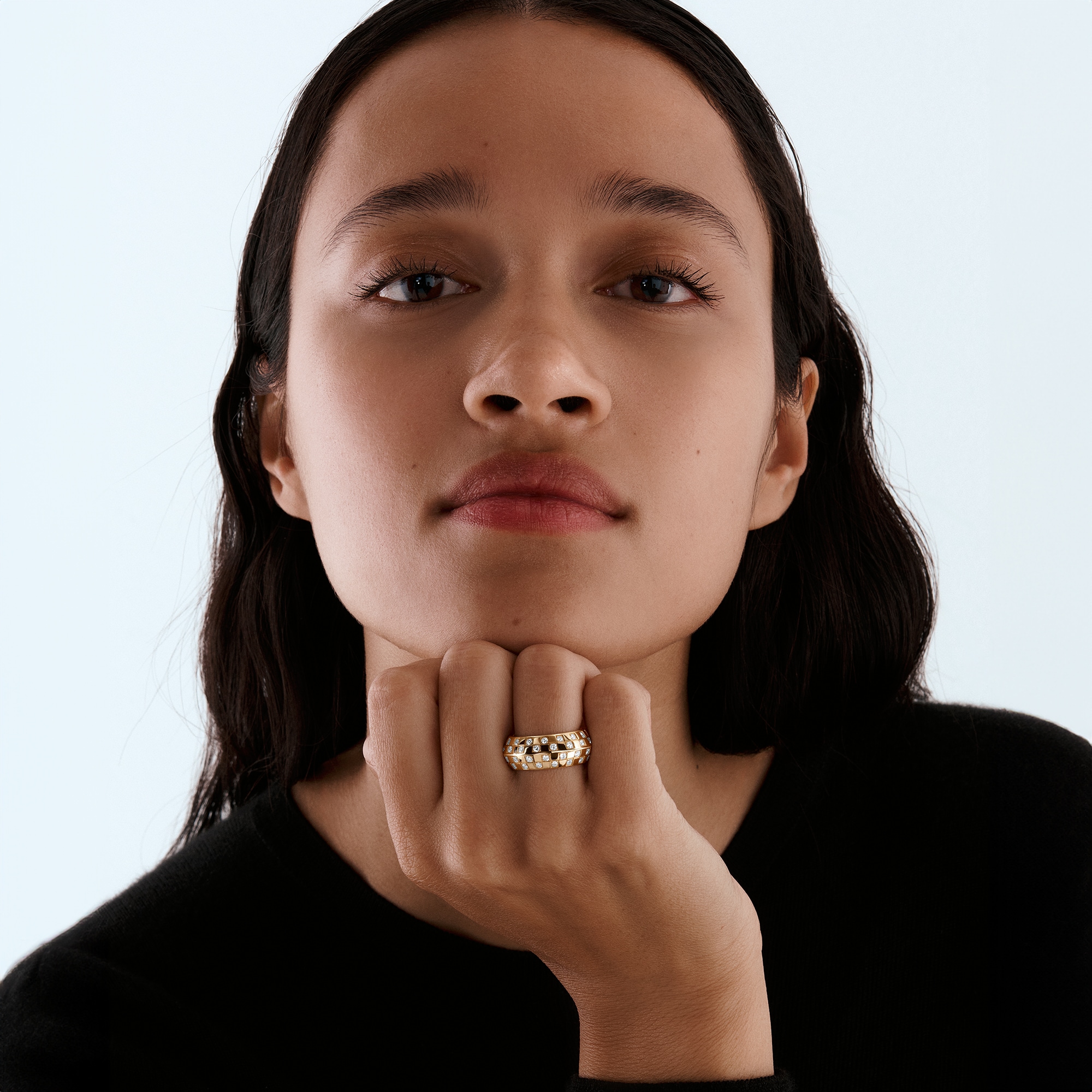 Bague Le Damier de Louis Vuitton, or jaune et diamants  Joaillerie Catégories Bagues | LOUIS VUITTON (Zoom produit)