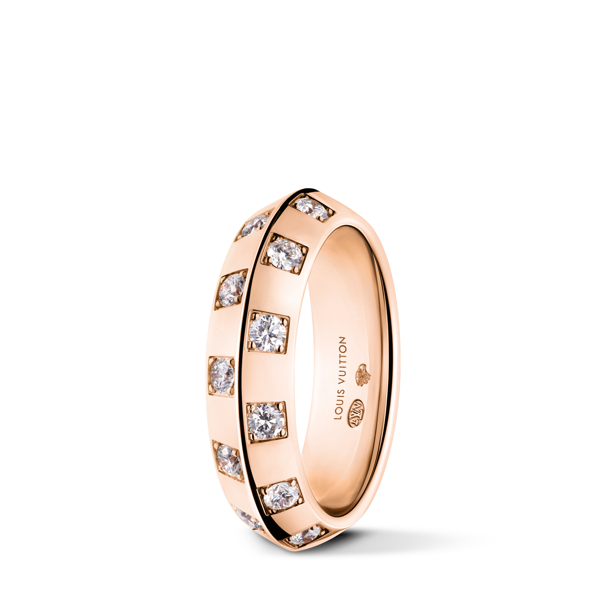 Bague moyenne Le Damier de Louis Vuitton, or rose et diamants  Joaillerie Catégories Bagues | LOUIS VUITTON (Zoom produit)