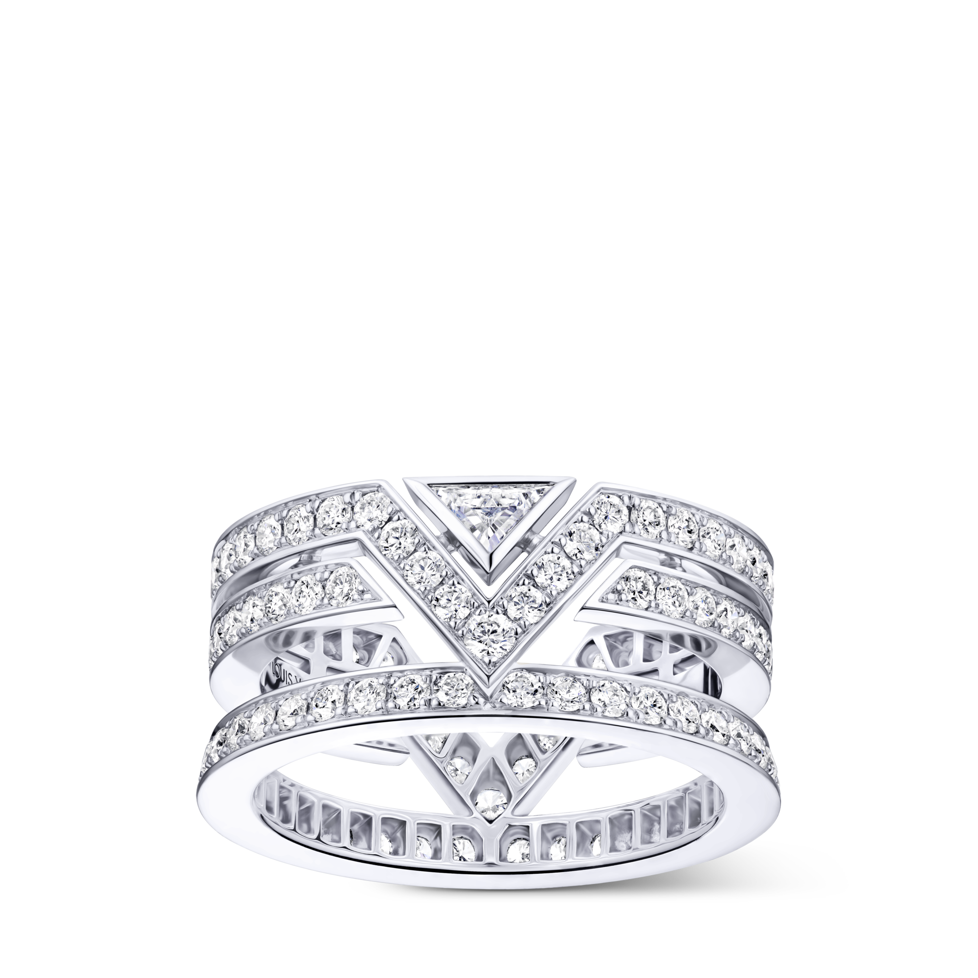Bague Pure V, or blanc et diamants  Les Extraordinaires Joaillerie Bagues | LOUIS VUITTON (Zoom produit)