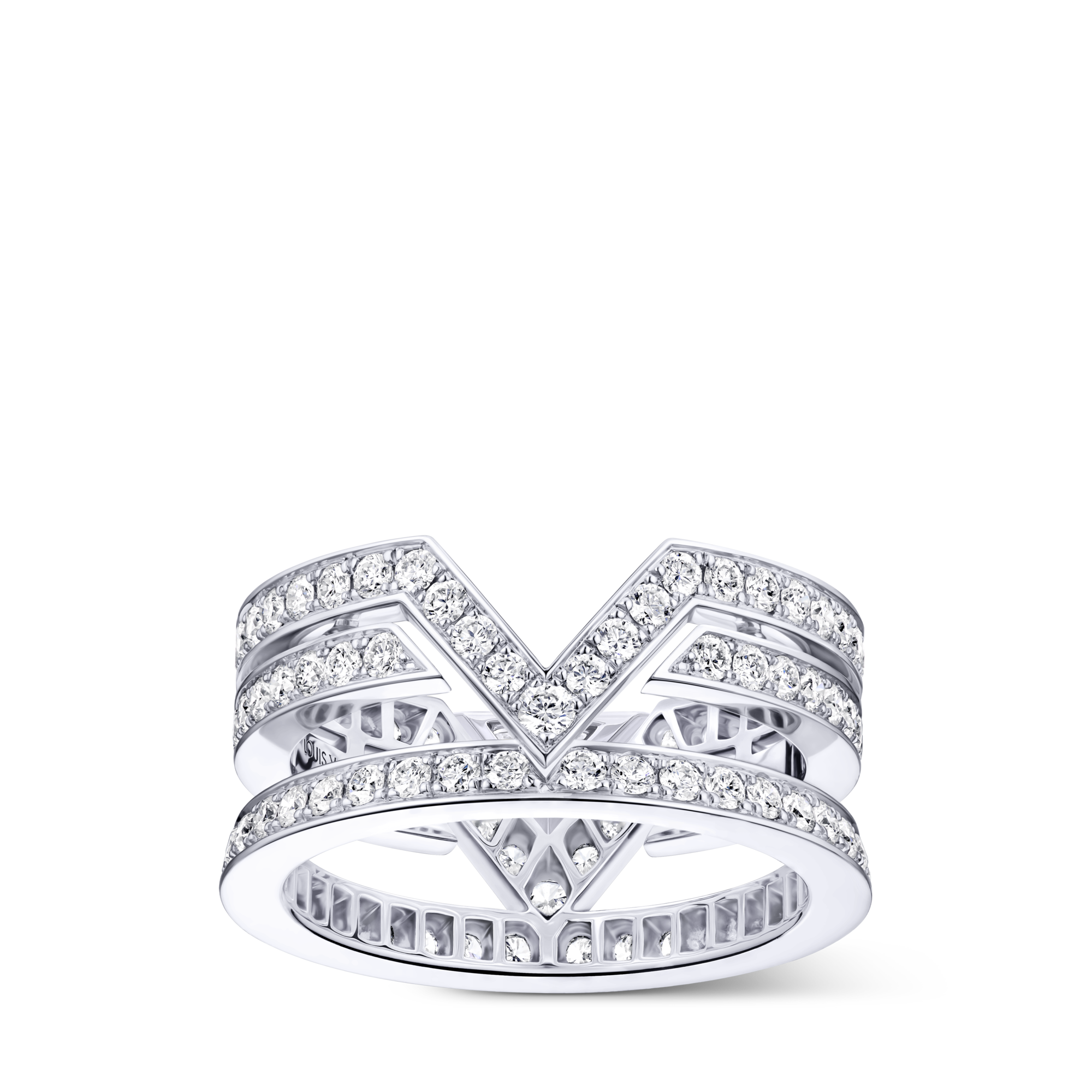 Bague Pure V, or blanc et diamants  Les Extraordinaires Joaillerie Bagues | LOUIS VUITTON (Zoom produit)