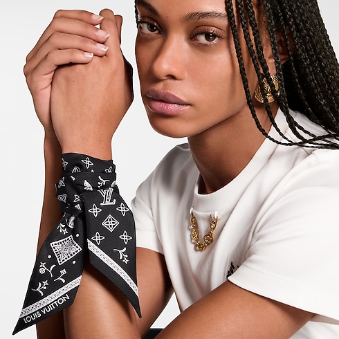 Bandeau BB Monogram Romance S00 Femme Accessoires Carrés de soie et bandeaux | LOUIS VUITTON (Zoom produit)