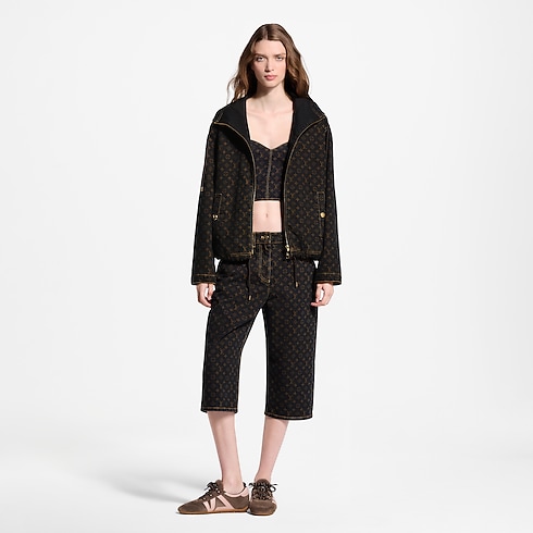 Bermuda Monogram en denim Femme Prêt-à-porter Jupes et shorts | LOUIS VUITTON (Zoom produit)