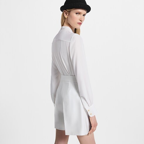 Blouse plissée à lavallière Femme Prêt-à-porter Hauts | LOUIS VUITTON (Zoom produit)