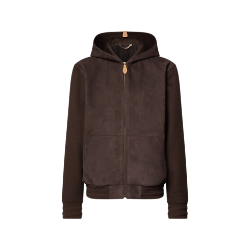 Blouson à capuche en cuir et cachemire Homme Prêt-à-porter Tout le prêt-à-porter | LOUIS VUITTON (Zoom produit)