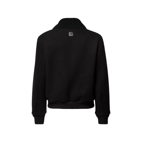 Blouson bimatière en cuir Homme Prêt-à-porter Tout le prêt-à-porter | LOUIS VUITTON (Zoom produit)