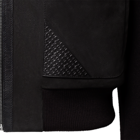 Blouson bimatière en cuir Homme Prêt-à-porter Tout le prêt-à-porter | LOUIS VUITTON (Zoom produit)
