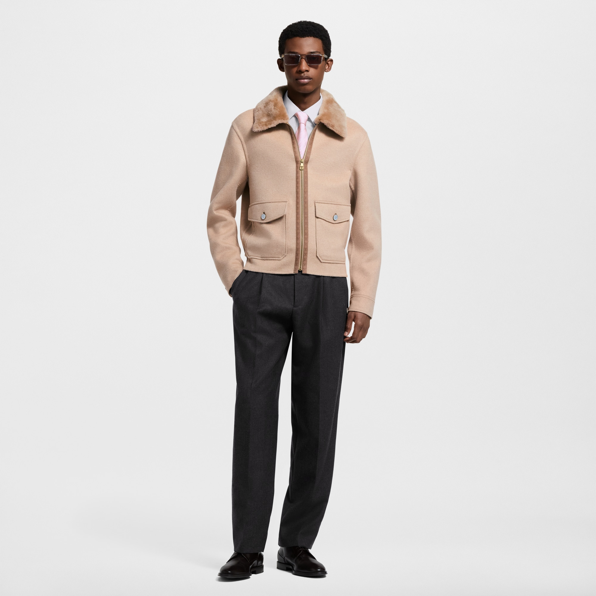 Blouson double-face en cachemire et vigogne  Homme Prêt-à-porter Manteaux et blousons | LOUIS VUITTON (Zoom produit)