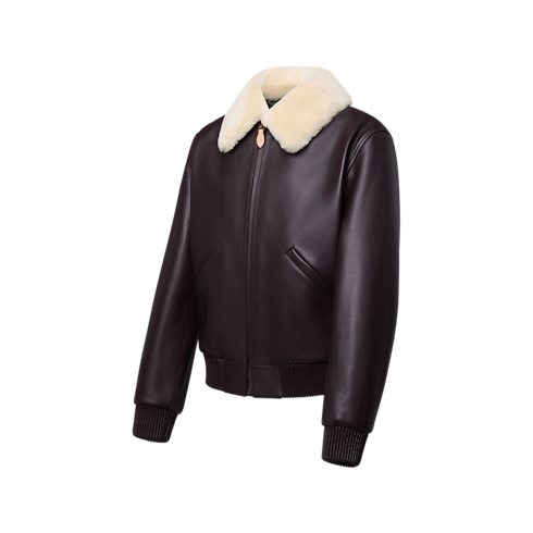 Blouson en cuir à col en shearling Homme Prêt-à-porter Tout le prêt-à-porter | LOUIS VUITTON (Zoom produit)