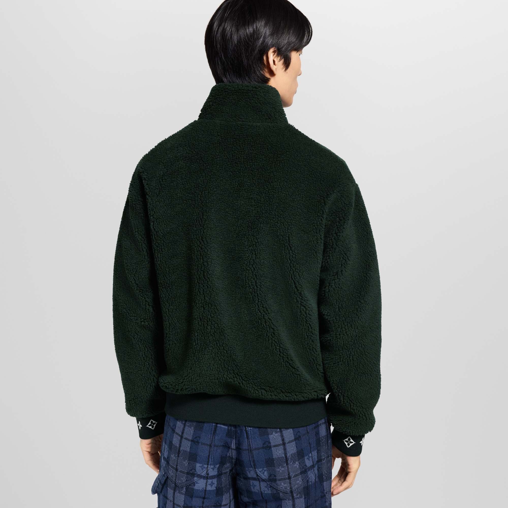 Blouson en polaire avec patch en cuir  Homme Prêt-à-porter Tout le prêt-à-porter | LOUIS VUITTON (Zoom produit)