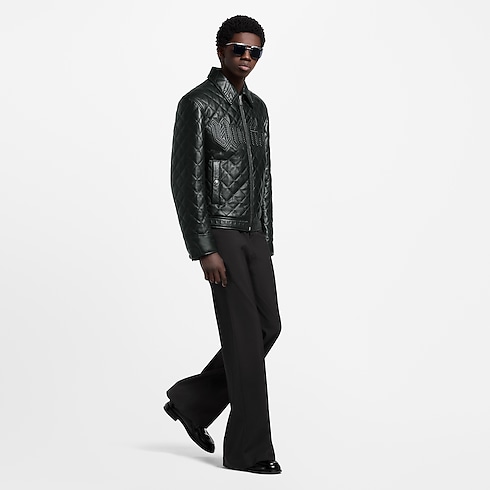 Blouson matelassé en cuir Homme Prêt-à-porter Manteaux et blousons | LOUIS VUITTON (Zoom produit)