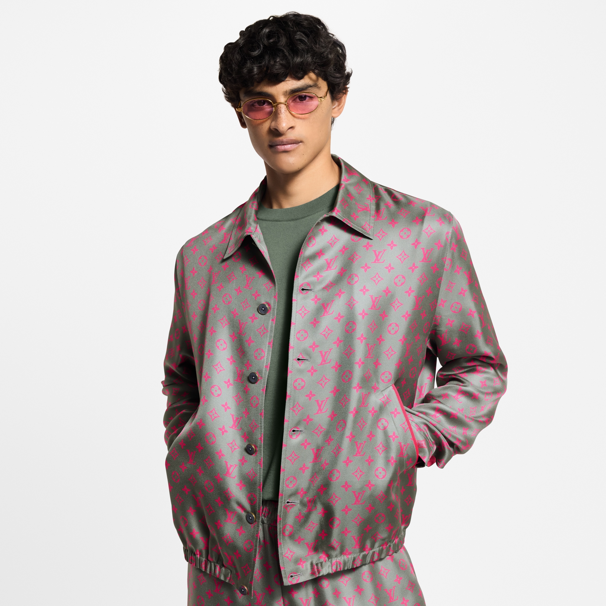 Blouson Monogram en soie  Homme Prêt-à-porter Manteaux et blousons | LOUIS VUITTON (Zoom produit)