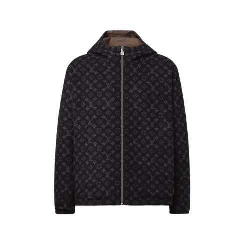 Blouson réversible à capuche en nylon/polaire vue de face