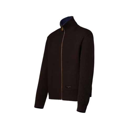 Blouson réversible zippé en maille vue latérale