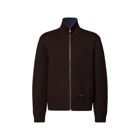 Blouson réversible zippé en maille vue de face