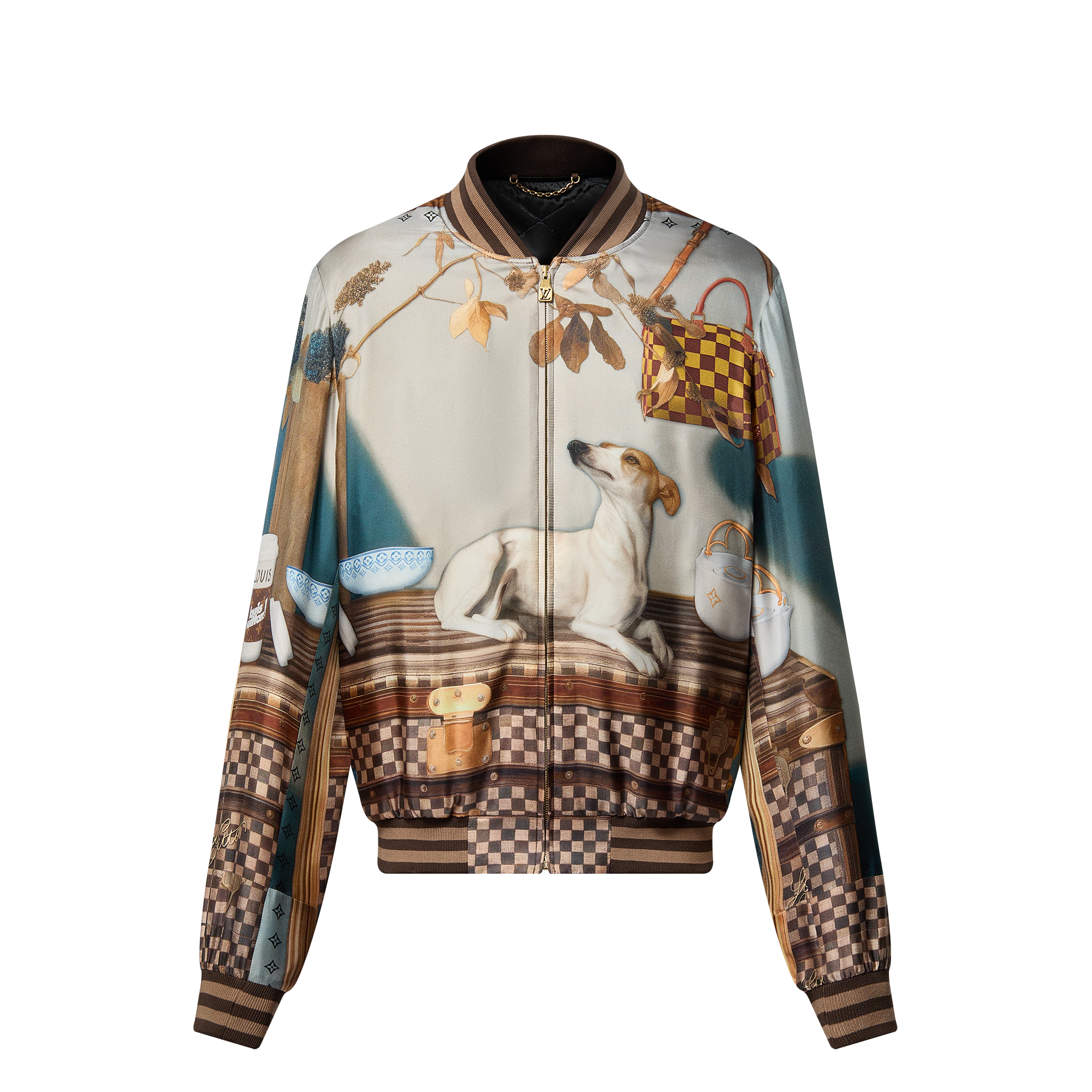 Blouson souvenir motif foulard en soie  Homme Prêt-à-porter Manteaux et blousons | LOUIS VUITTON (Zoom produit)