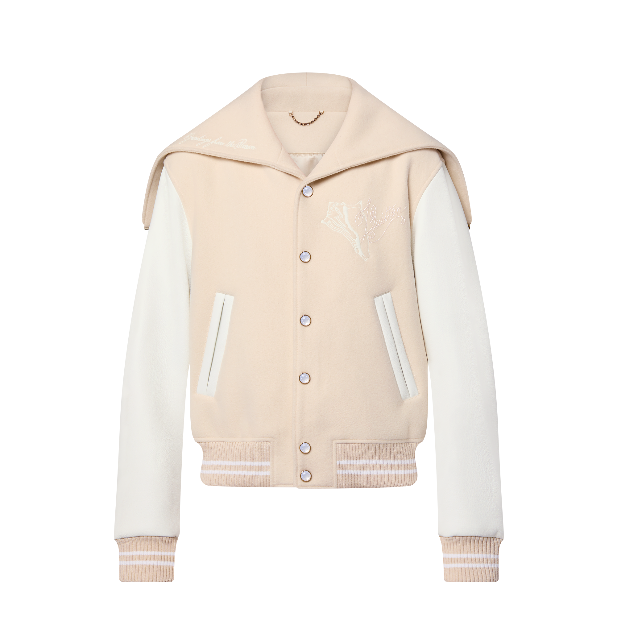 Blouson varsity col marin en cuir de veau  Homme Prêt-à-porter Manteaux et blousons | LOUIS VUITTON (Zoom produit)