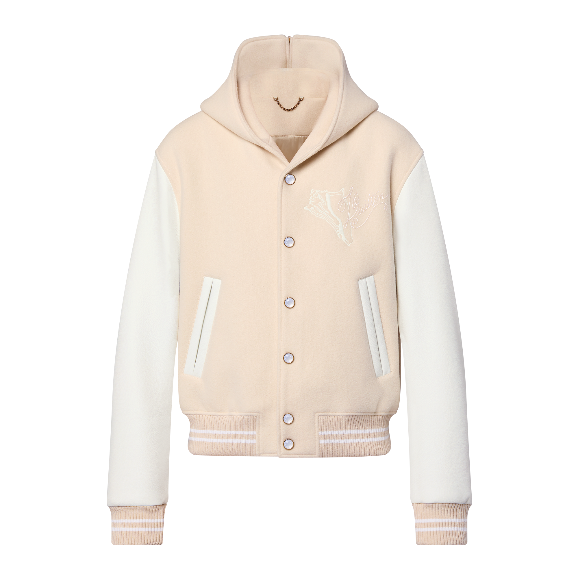 Blouson varsity col marin en cuir de veau  Homme Prêt-à-porter Manteaux et blousons | LOUIS VUITTON (Zoom produit)