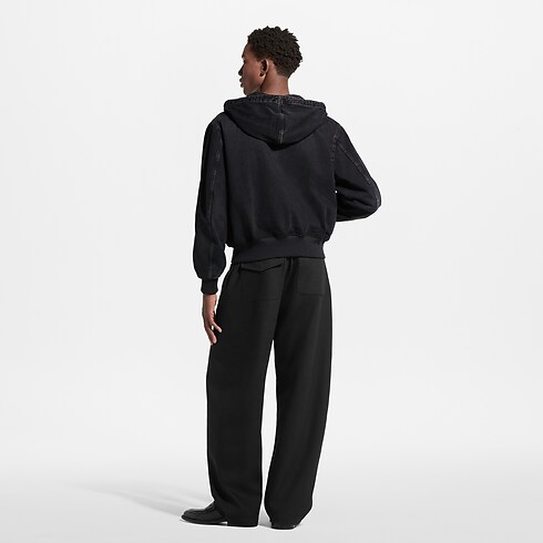 Blouson workwear LV à capuche en denim Homme Prêt-à-porter Tout le prêt-à-porter | LOUIS VUITTON (Zoom produit)