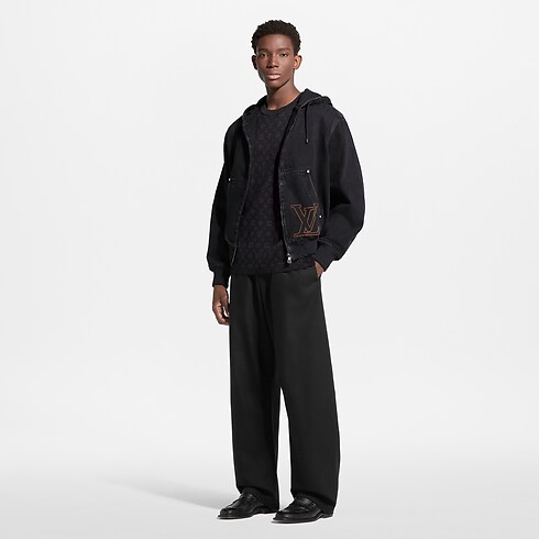Blouson workwear LV à capuche en denim Homme Prêt-à-porter Tout le prêt-à-porter | LOUIS VUITTON (Zoom produit)