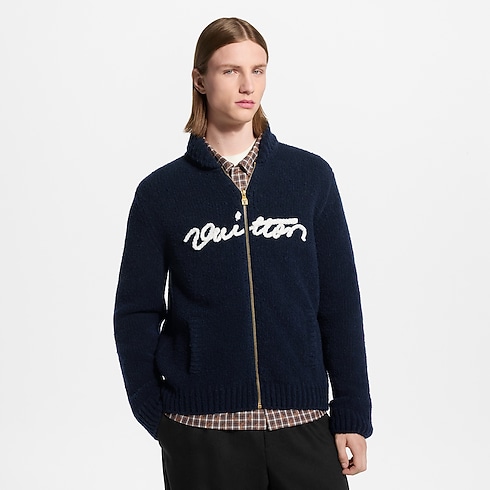 Blouson zippé à signature brodée Homme Prêt-à-porter Manteaux et blousons | LOUIS VUITTON (Zoom produit)