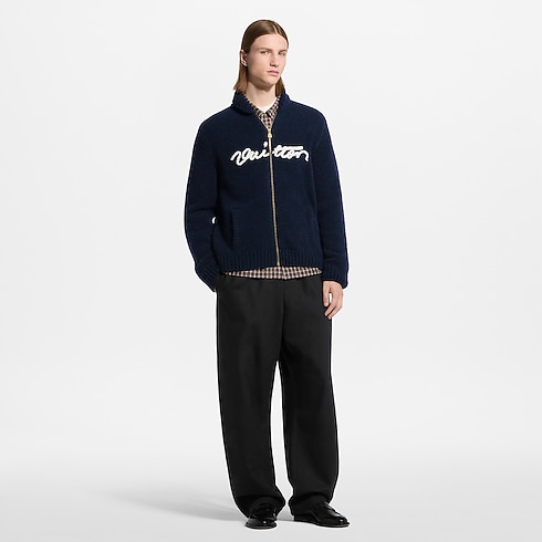 Blouson zippé à signature brodée Homme Prêt-à-porter Manteaux et blousons | LOUIS VUITTON (Zoom produit)
