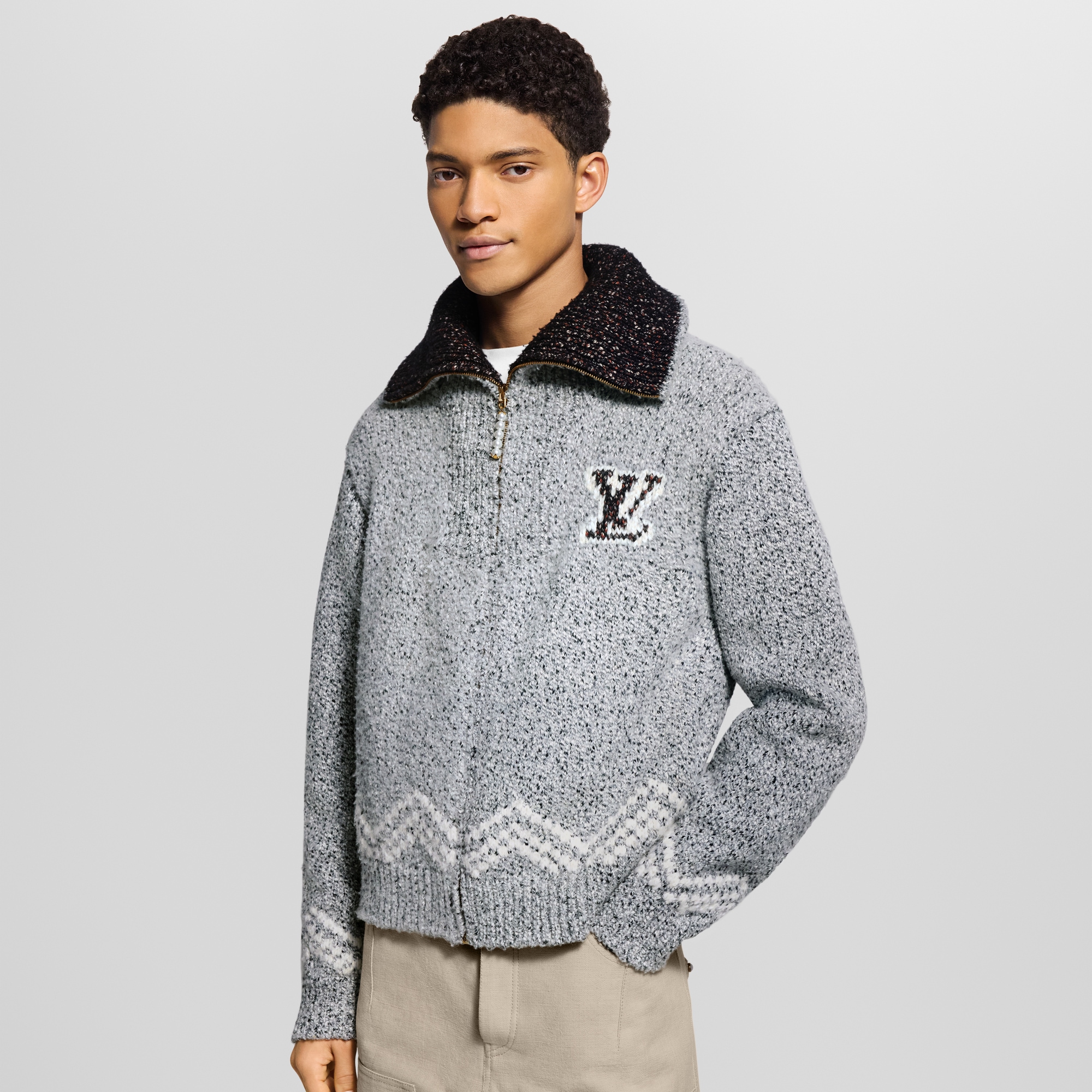Blouson zippé en maille  Homme Prêt-à-porter Tout le prêt-à-porter | LOUIS VUITTON (Zoom produit)