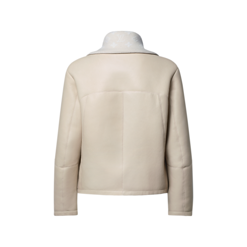 Blouson zippé en shearling vue arrière