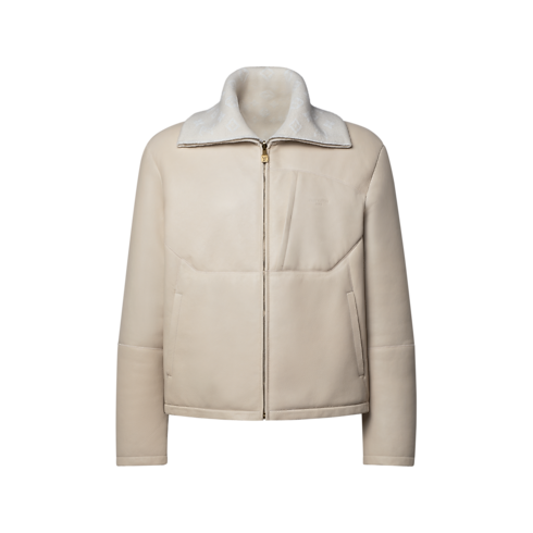 Blouson zippé en shearling vue de face