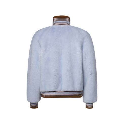 Blouson zippé en vison vue arrière