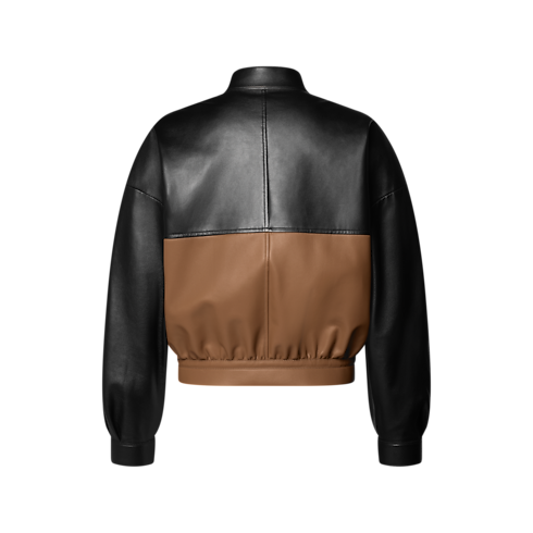Bomber color-block en cuir vue arrière