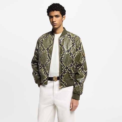 Bomber graphique en cuir Homme Prêt-à-porter Manteaux et blousons | LOUIS VUITTON (Zoom produit)