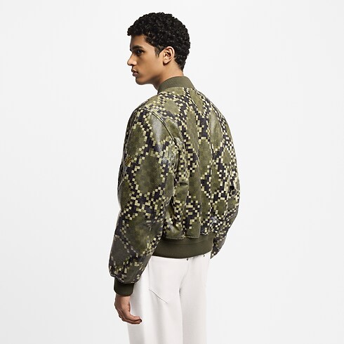Bomber graphique en cuir Homme Prêt-à-porter Manteaux et blousons | LOUIS VUITTON (Zoom produit)