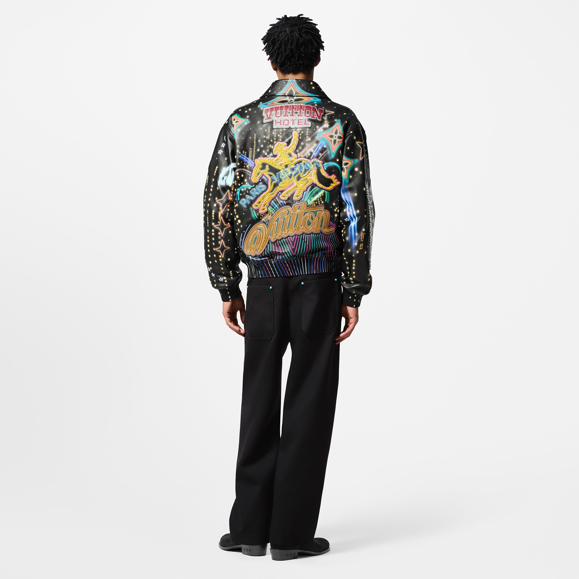Bomber ornementé en cuir - réalisé sur commande  Homme Prêt-à-porter Manteaux et blousons | LOUIS VUITTON (Zoom produit)
