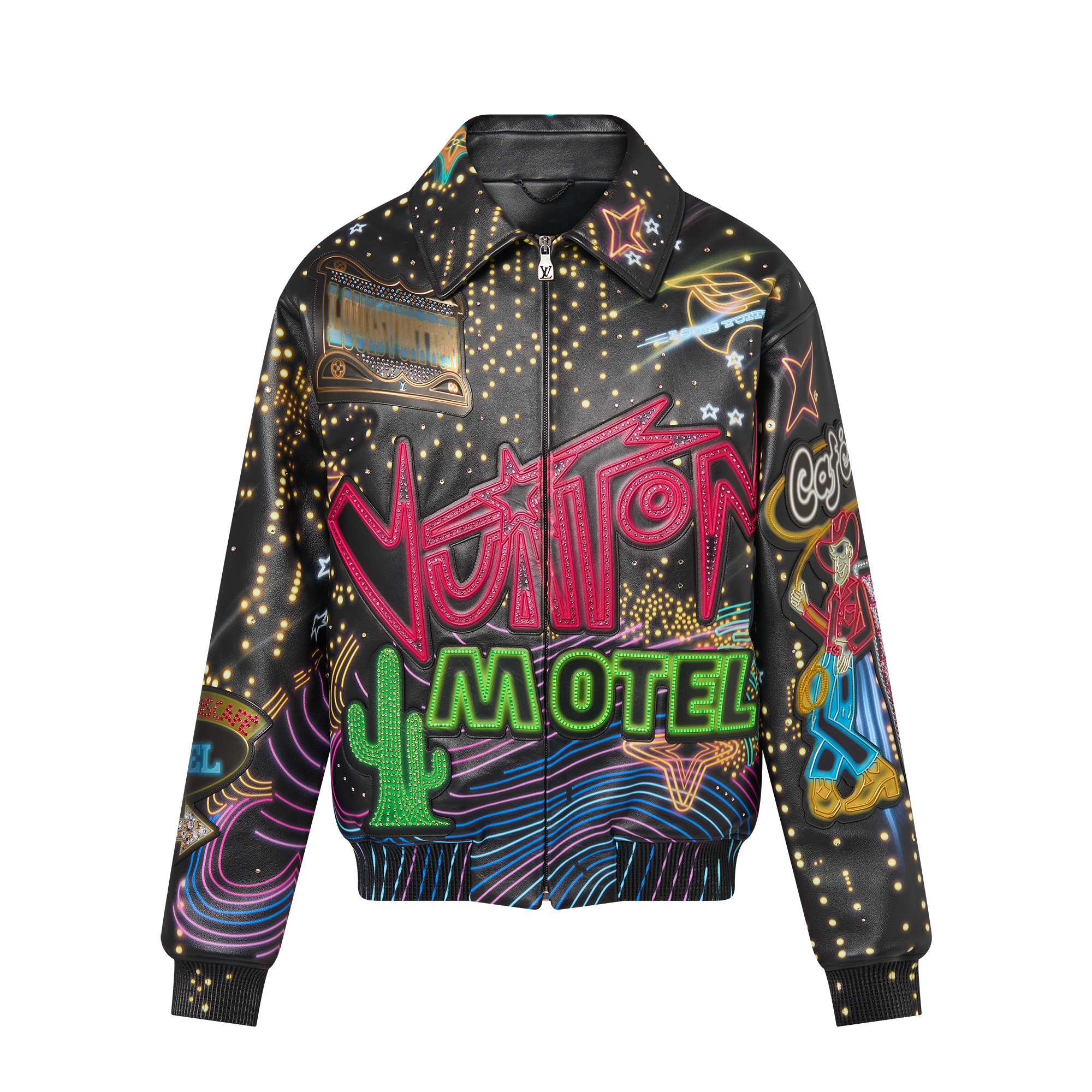 Bomber ornementé en cuir - réalisé sur commande  Homme Prêt-à-porter Manteaux et blousons | LOUIS VUITTON (Zoom produit)