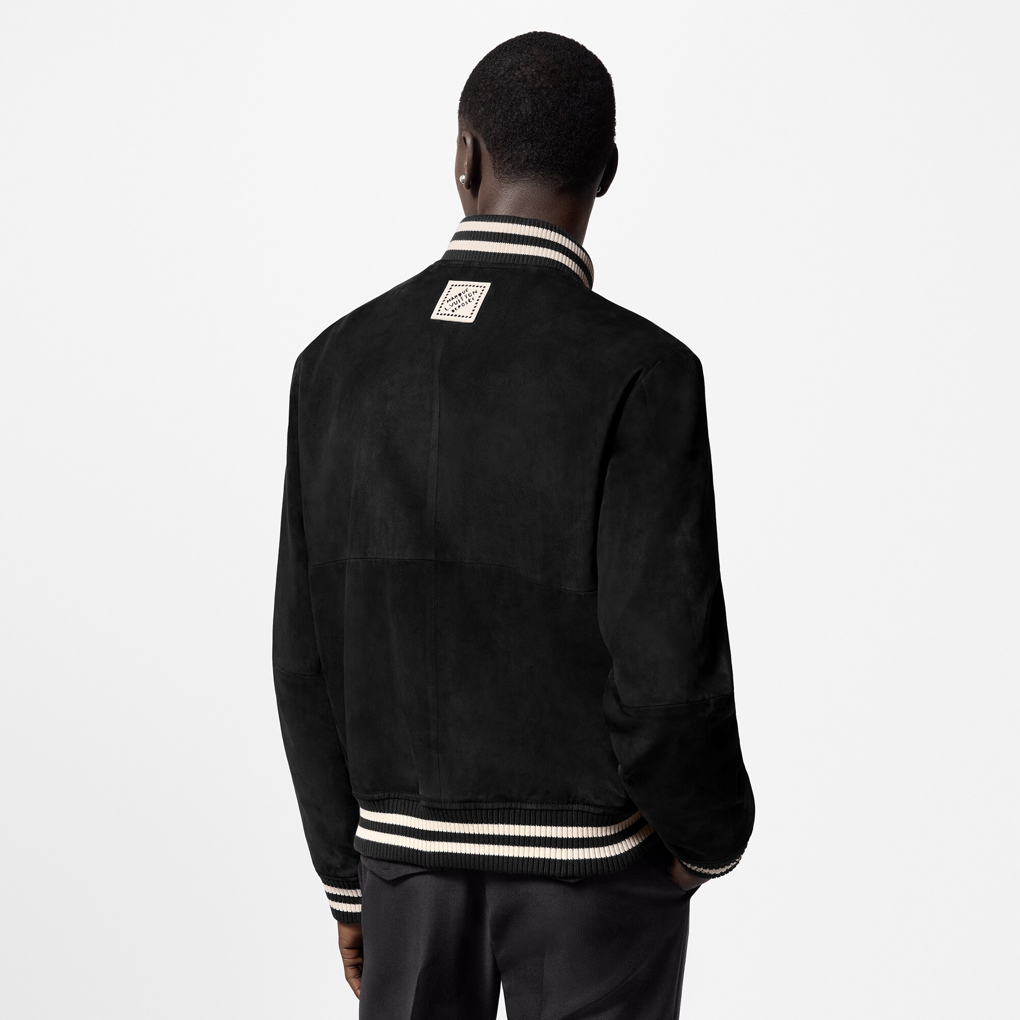 Bomber ornementé en cuir d