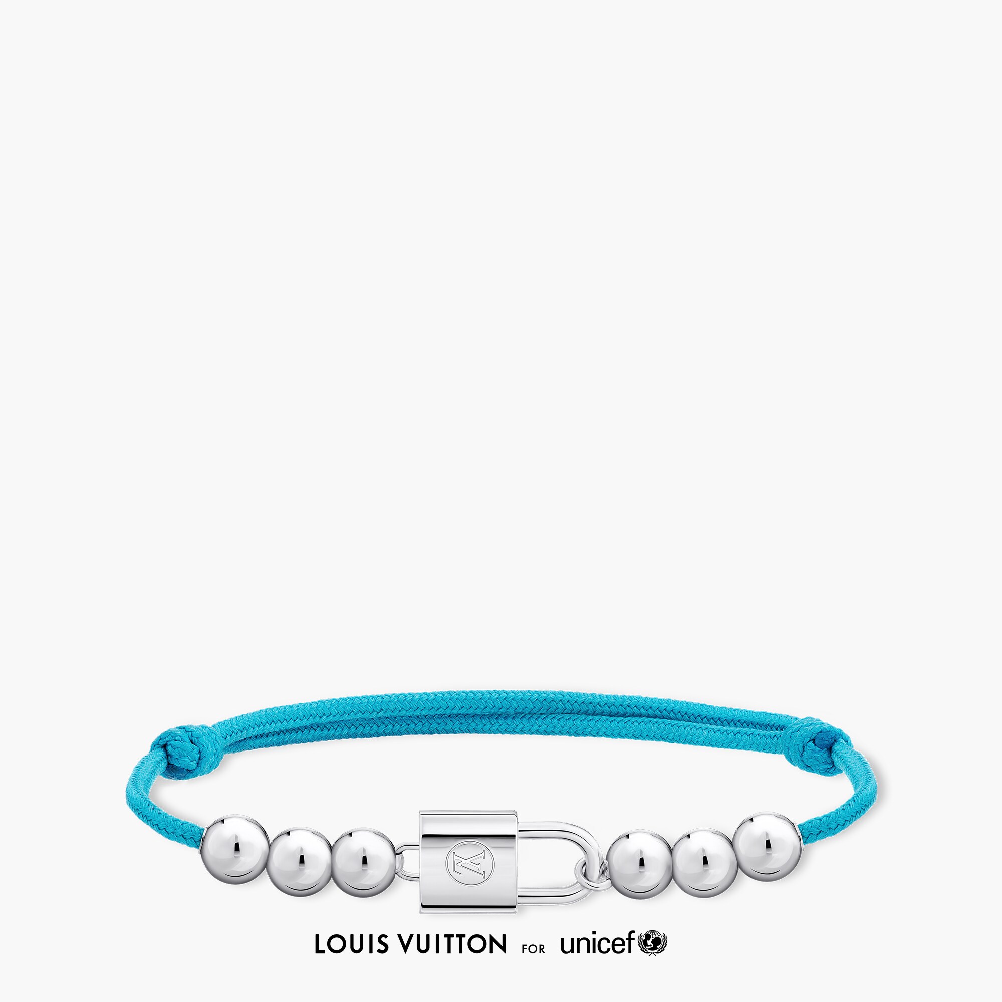 Bracelet à perles Silver Lockit, argent et cordon en polyester