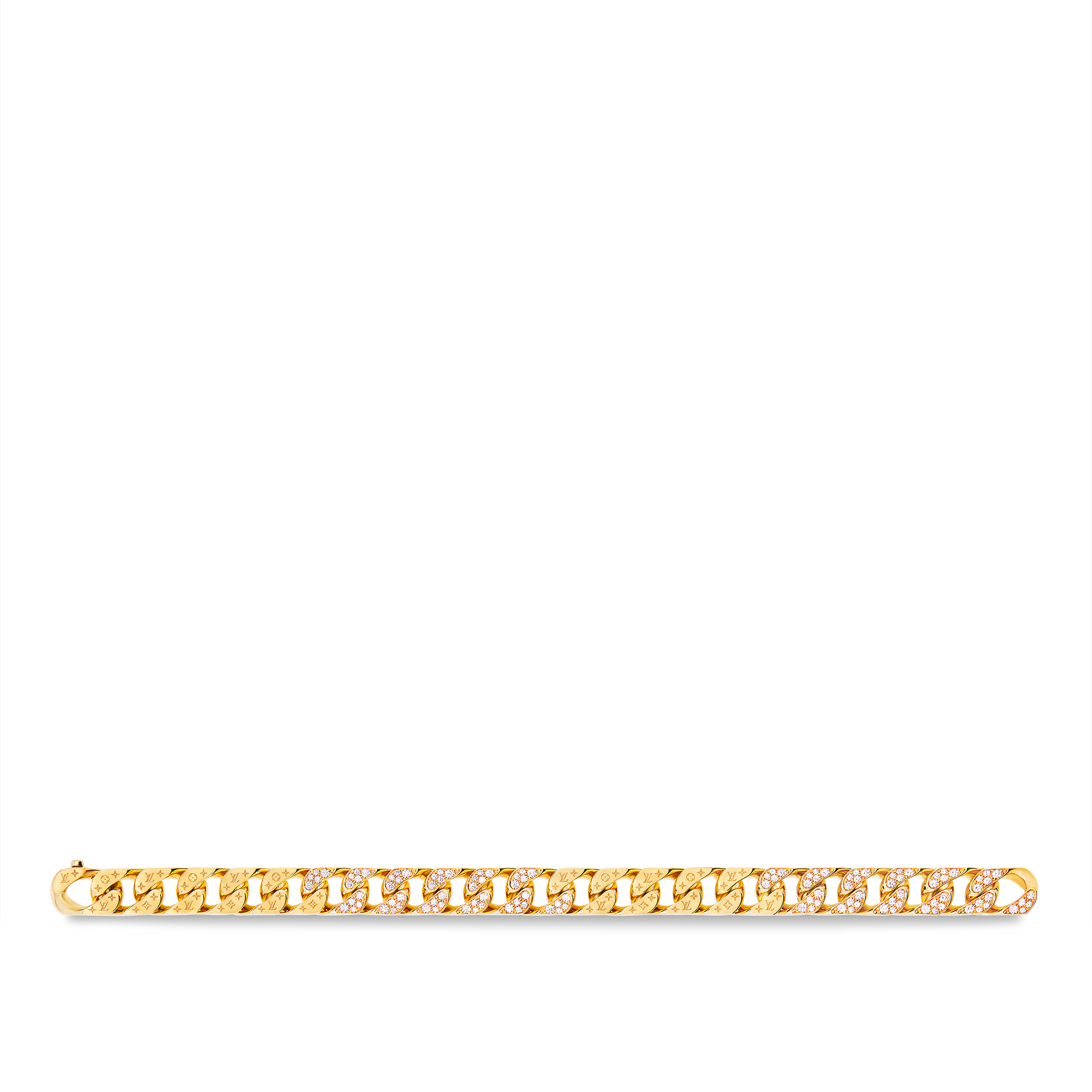 Bracelet Cuban Chain, or jaune et diamants  Les Extraordinaires Joaillerie Bracelets | LOUIS VUITTON (Zoom produit)