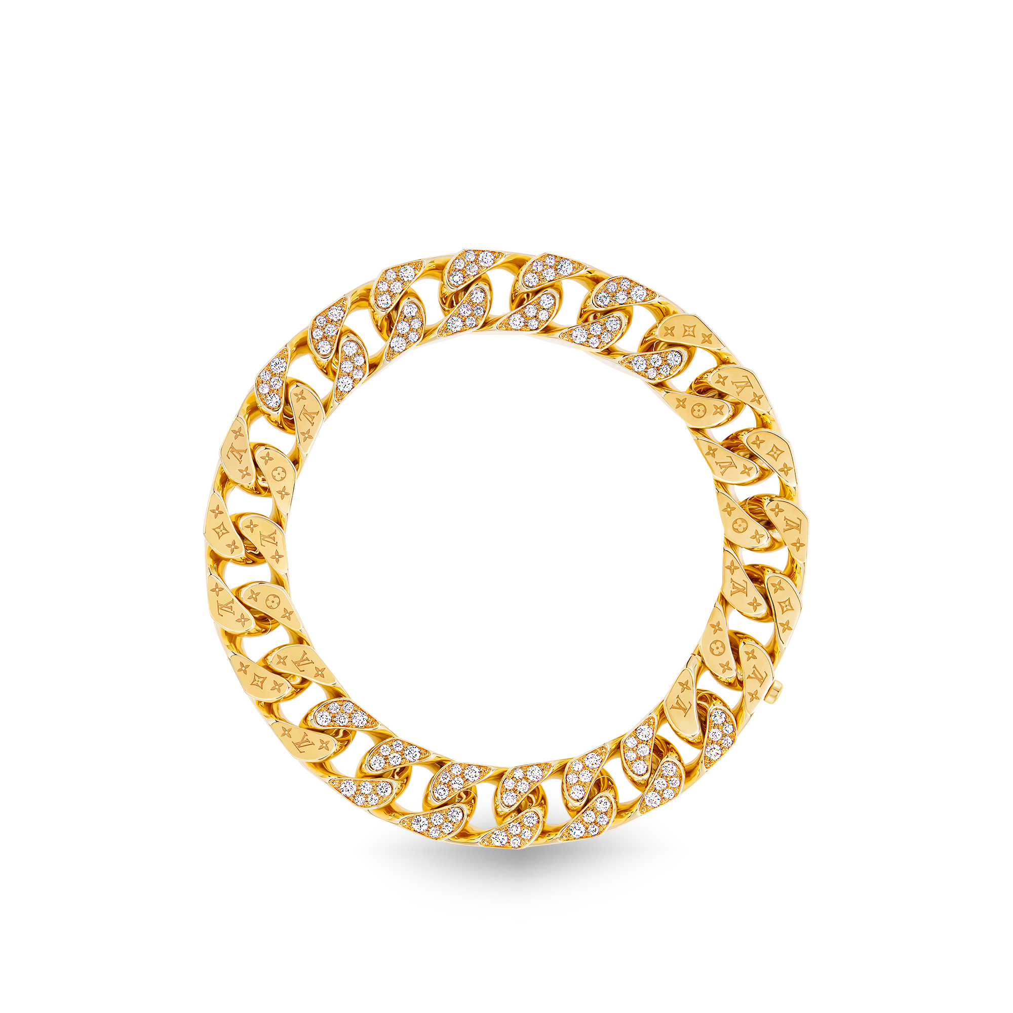 Bracelet Cuban Chain, or jaune et diamants  Les Extraordinaires Joaillerie Bracelets | LOUIS VUITTON (Zoom produit)