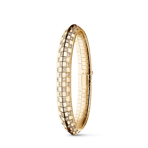 Bracelet double rang Le Damier de Louis Vuitton, or jaune et diamants Joaillerie Catégories Bracelets | LOUIS VUITTON (Zoom produit)